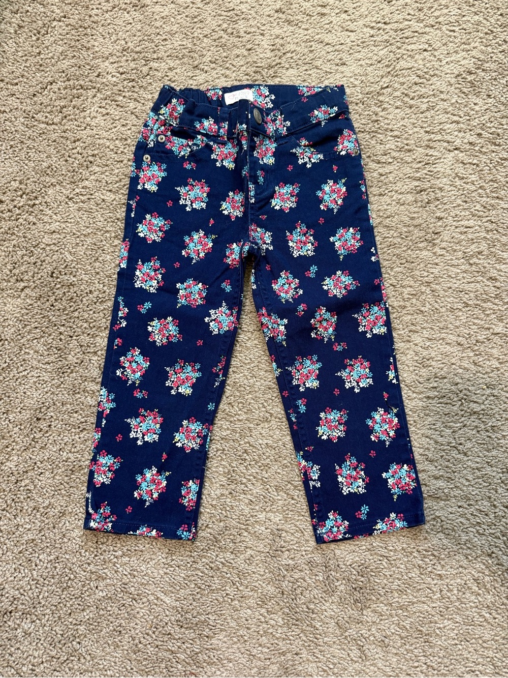 The Children's Place Navy Floral Slim Jeans